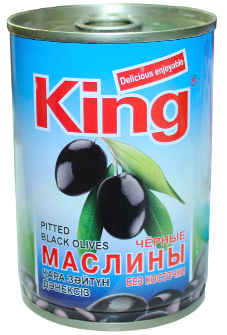 KING (TR) Оливки черные без косточки 280гр