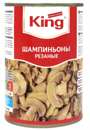 KING Резаные Шампиньоны 425 мл 400 гр