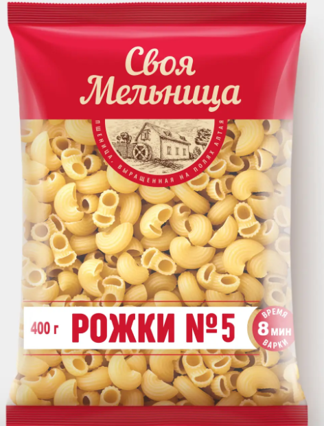 Макаронные изделия «Рожки №5» «Своя Мельница», 400 г