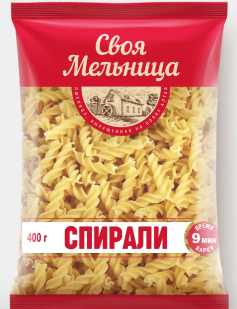 Макаронные изделия «Спирали» «Своя Мельница», 400 г