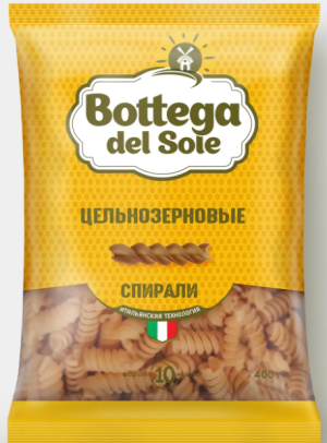 Макаронные изделия «Спирали», цельнозерновые «Bottega del Sole», 400 г