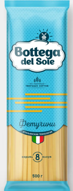 Макаронные изделия «Фетучини» «Bottega del Sole», 500 г