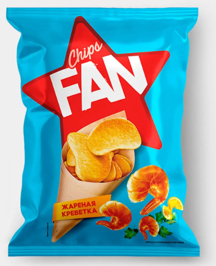 Чипсы со вкусом жареной креветки «Fan», 250 г
