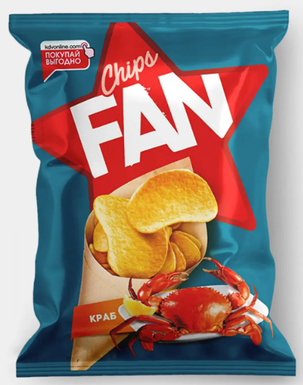 Чипсы со вкусом краба «Fan», 120 г