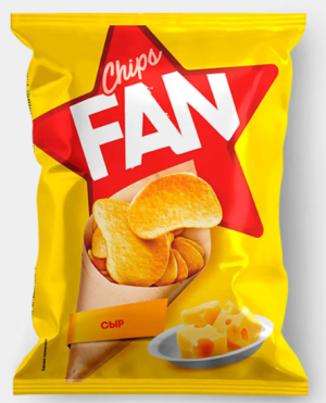 Чипсы со вкусом сыра, произведены из свежего картофеля «Fan», 120 г