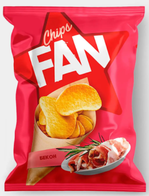 Чипсы со вкусом бекона, произведены из свежего картофеля «Fan», 120 г