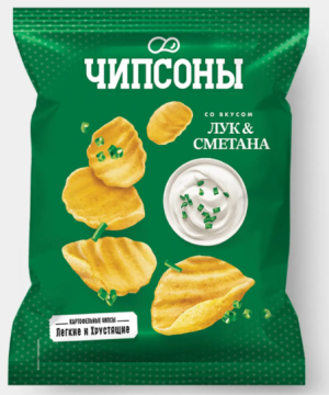 Чипсы со вкусом сметаны и лука «Чипсоны», 40 г