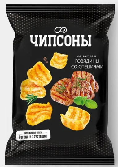 Чипсы со вкусом говядины со специями «Чипсоны», 40 г