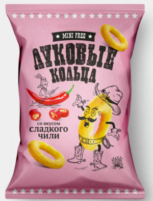 Луковые кольца со вкусом сладкого чили «Mini Free», 45 г