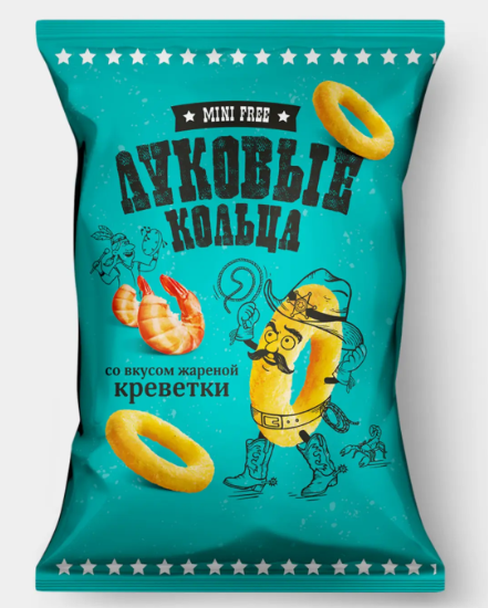 Луковые кольца со вкусом жареной креветки «Mini Free», 45 г