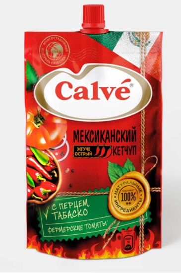 Кетчуп «Мексиканский» с перцем табаско «Calve», 350 г