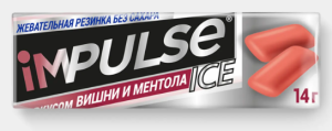 Жевательная резинка со вкусом вишни и ментола «Impulse ICE», 14 г