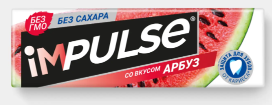 Жевательная резинка со вкусом «Арбуз», без сахара «Impulse», 14 г