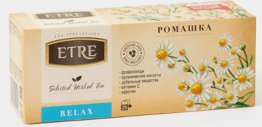Чайный напиток Relax Ромашка, 25 пакетиков «ETRE», 32,5 г