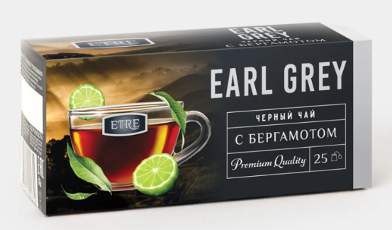Чай Earl Grey черный, бергамот, 25 пакетиков «ETRE», 50 г