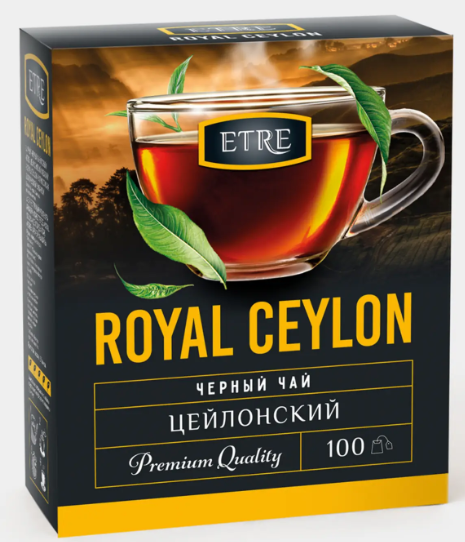 Чай Royal Ceylon черный цейлонский отборный, 100 пакетиков «ETRE», 200 г