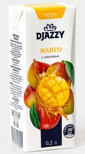 Нектар «Манго», 0.2л «Djazzy», 210 г