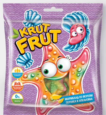 Мармелад жевательный «Звездочки со вкусом персика и апельсина» «KrutFrut», 100 г