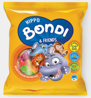Мармелад жевательный с соком ягод и фруктов «HIPPO BONDI & FRIENDS», 70 г