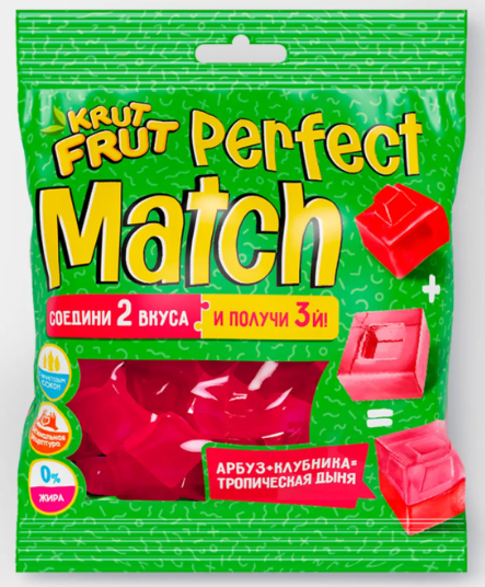 Мармелад жевательный Perfect Match, в форме кубиков «KrutFrut», 70 г