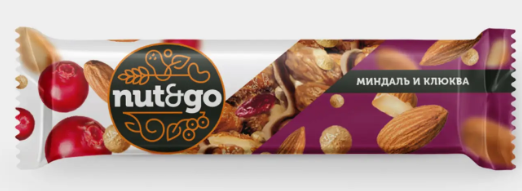 Батончик «Миндаль и клюква» «Nut&Go», 36 г