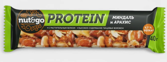 Батончик Protein миндаль и арахис «Nut&Go», 36 г