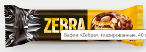 Вафли «Zебра», глазированные, 40 г