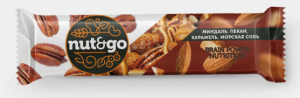 Батончик с миндалём, пеканом, карамелью, морской солью «Nut&Go», 36 г