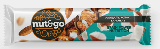 Батончик с миндалём, кокосом, карамелью «Nut&Go», 36 г
