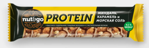 Батончик Protein, миндаль с карамелью и морской солью «Nut&Go», 40 г