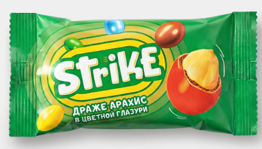 Драже арахис в молочно-шоколадной и сахарной глазури «Strike», 40 г