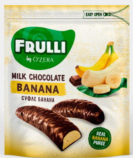 Конфеты Frulli суфле банана в шоколаде «O'Zera», 125 г
