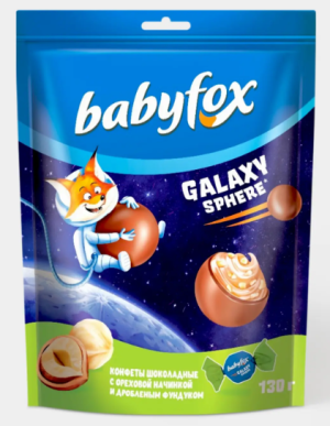 Конфеты шоколадные Galaxy sphere с фундуком «BabyFox», 130 г