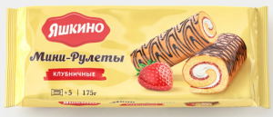 Мини-рулет бисквитный «Клубничный» «Яшкино», 175 г