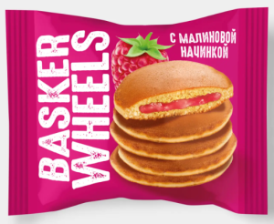 Панкейк с желейной начинкой со вкусом малины «Basker Wheels», 36 г