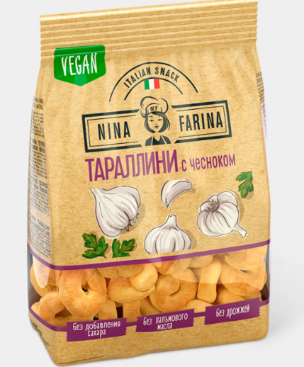 Тараллини с чесноком «Nina Farina», 180 г