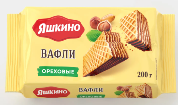 Вафли «Ореховые» «Яшкино», 200 г