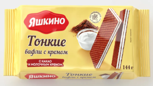 Вафли тонкие с какао и молочным кремом «Яшкино», 144 г
