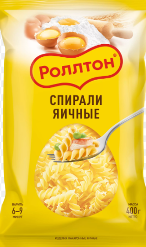 Роллтон Макаронные изделия - ЯИЧНАЯ СПИРАЛИ 400гр.