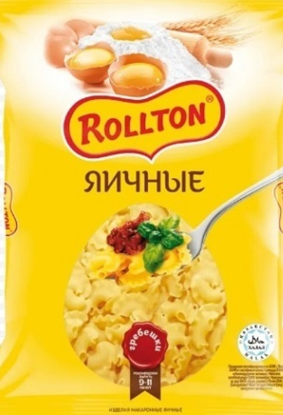 Роллтон Макаронные изделия - ЯИЧНАЯ ГРЕБЕШКИ 400гр.