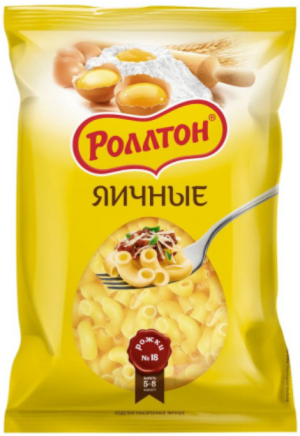Роллтон Макаронные изделия - ЯИЧНАЯ РОЖКИ 400гр.