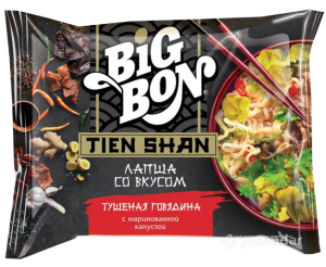 BIGBON Лапша+Соус«Тушеная говядина с маринованной капустой» 85гр