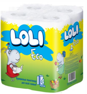 Бумажные  полотенца Loli ECO 4 рулона