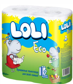 Бумажные  полотенца Loli ECO  2 рулона