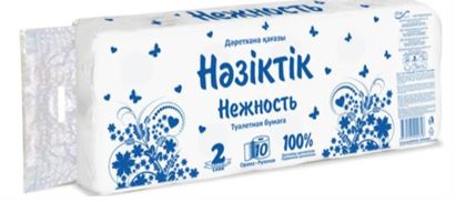 Туалетная бумага Нәзіктік (Нежность)  Кол-во: 10 рулона.