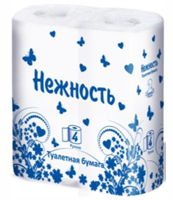 Туалетная бумага  Нәзіктік (Нежность)  Кол-во: 4 рулона.