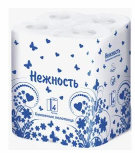 Бумажные  полотенца Нәзіктік (Нежность)  Кол-во: 4 рулона.