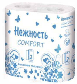 Бумажные полотенца  Нежность (Comfort)  2 рулона.
