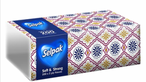 Салфетки в пакете Selpak Comfort 2сл. 200 шт.