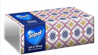 Салфетки в пакете Selpak Comfort 2сл. 200 шт.